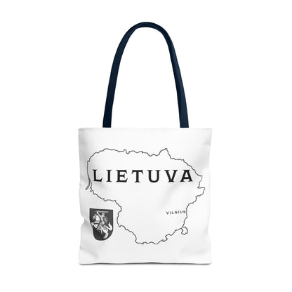 Lietuva Map Tote Bag - Stylish Travel Bag for Lithuanian Pride
