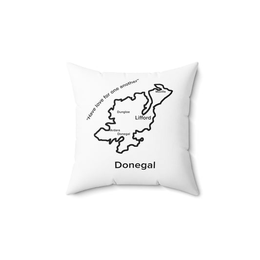 Donegal Spun Polyester Square Pillow White Edition 2 Sizes