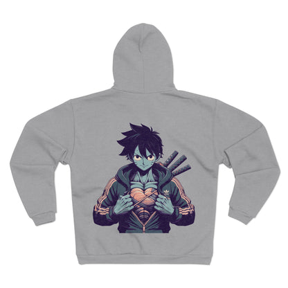 Warrior With Swords Unisex Hooded Zip Sweatshirt