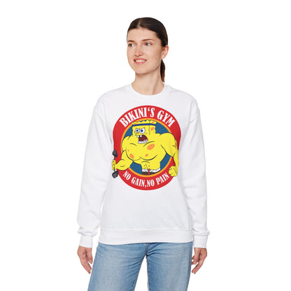 Bikini's Gym No Gain No Pain Unisex Heavy Blend™ Crewneck Sweatshirt | Fitness Apparel
