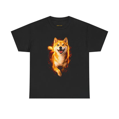 Shiba Inu Flame Graphic Tee — Fiery Dog Lover T‑Shirt