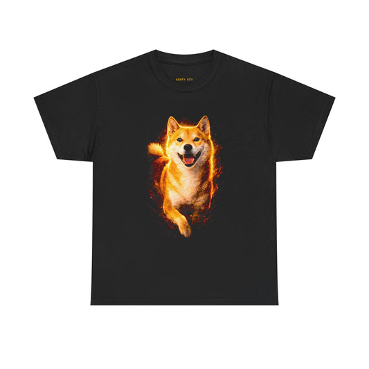 Shiba Inu Flame Graphic Tee — Fiery Dog Lover T‑Shirt