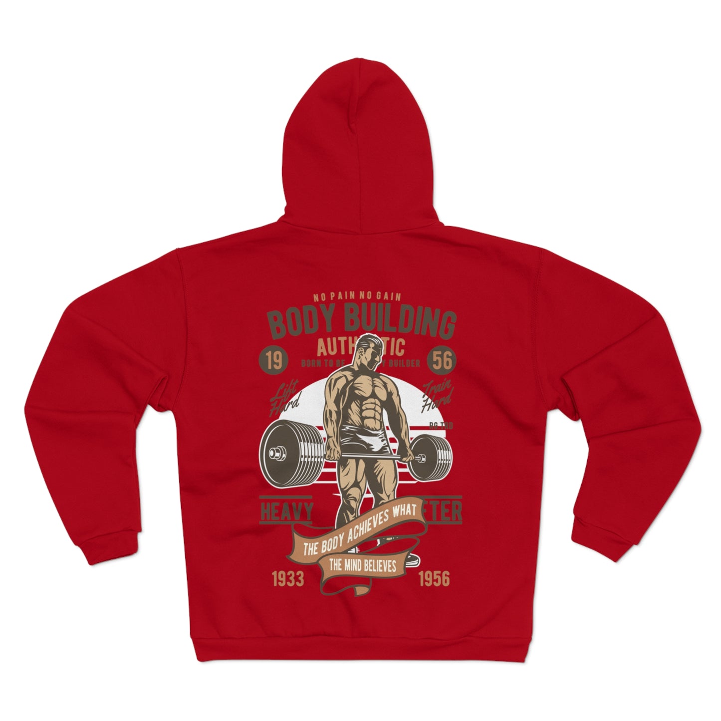 Vintage Bodybuilding Unisex Hooded Zip Sweatshirt