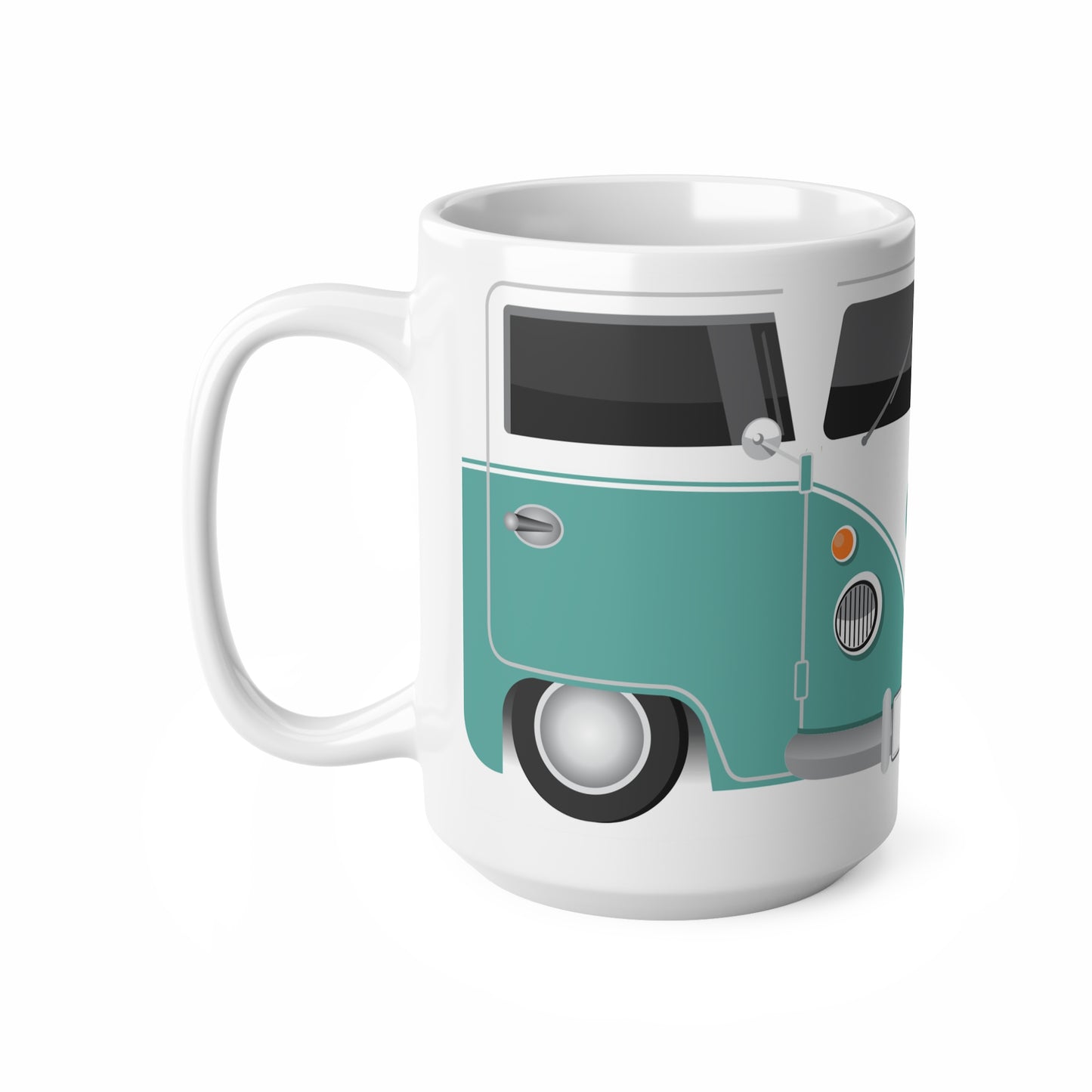 Vintage VW Bus Ceramic Coffee Mug - 11oz & 15oz - Perfect for Auto Enthusiasts Light Blue