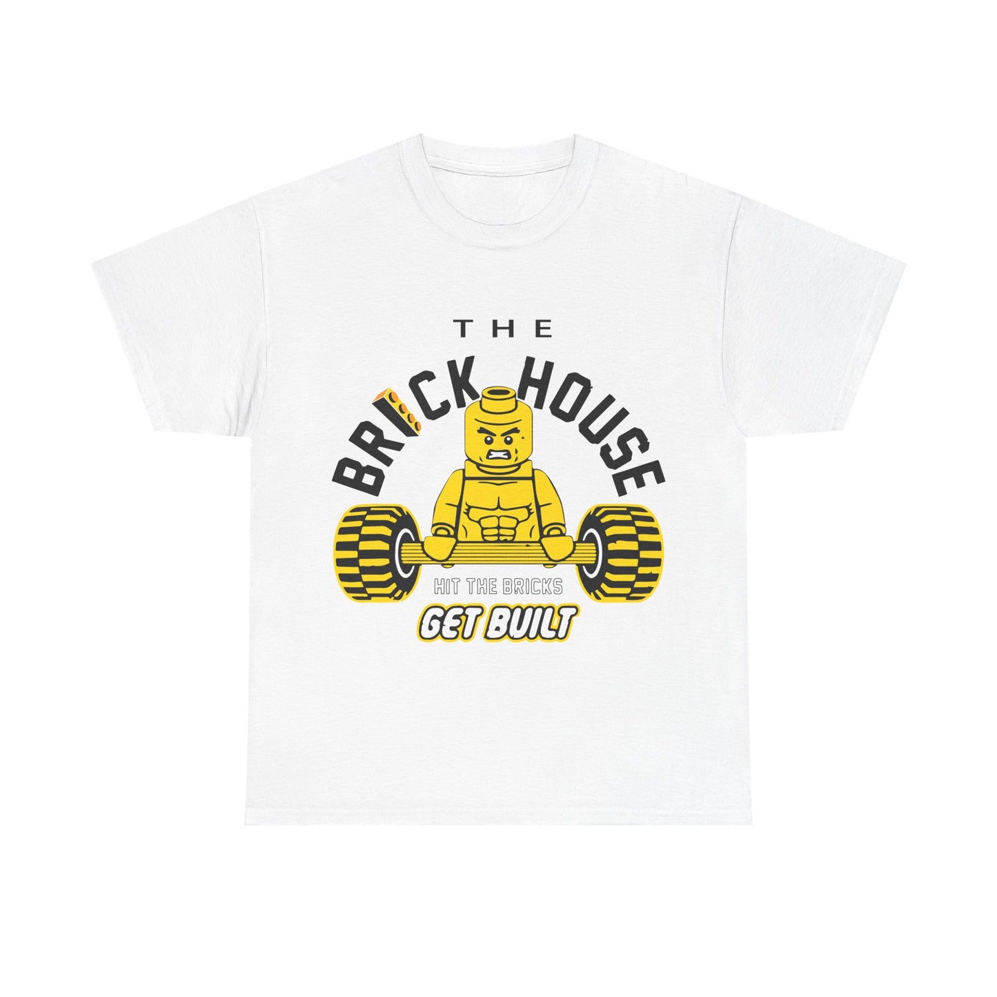 The Brick House Unisex Heavy Cotton Tee – Fun Graphic T-Shirt for Builders & LEGO Fans White