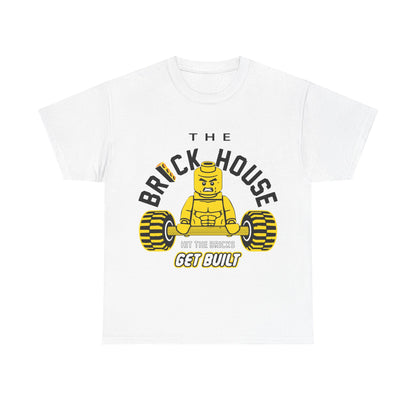The Brick House Unisex Heavy Cotton Tee – Fun Graphic T-Shirt for Builders & LEGO Fans White