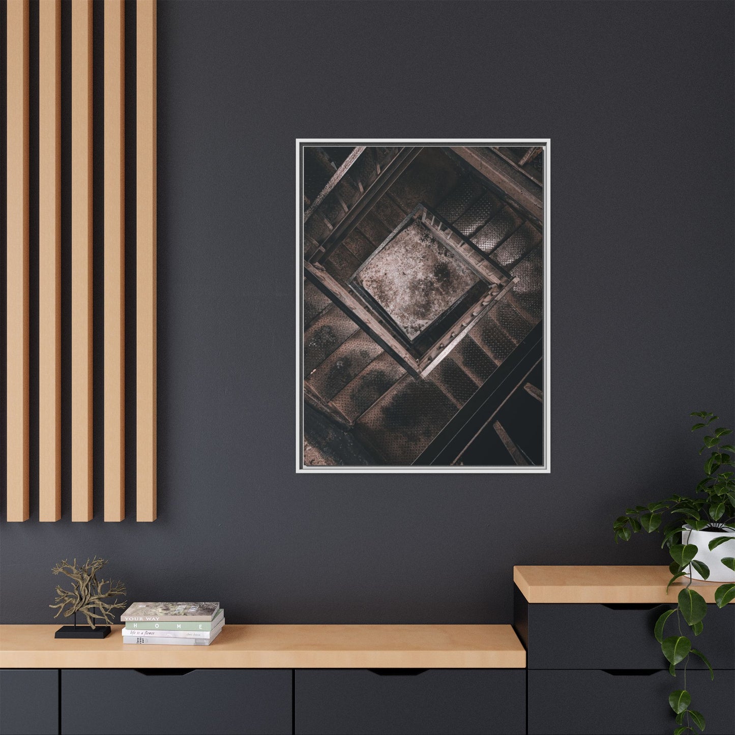 Stairs To Demon World Matte Canvas, Framed (Multi-color)
