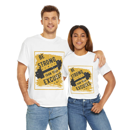 Be Strong Unisex Heavy Cotton Tee - Fitness Motivation Graphic T-Shirt
