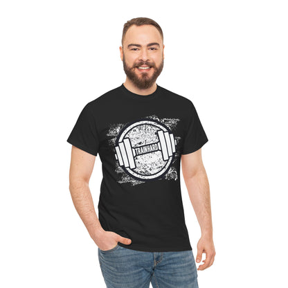 Unisex Heavy Cotton Tee - Train Hard Fitness Shirt for Gym Lovers