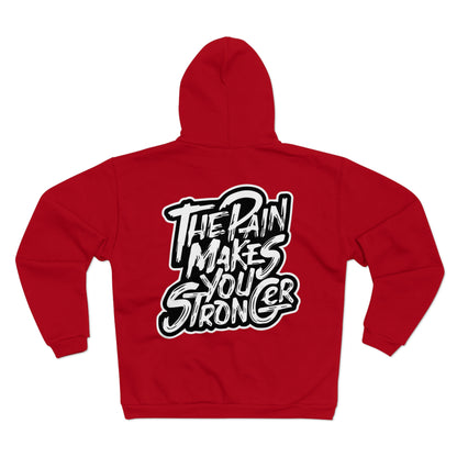 Unisex Hooded Zip Sweatshirt "The Rain Makes You Stronger" Inspirational Graphic Hoodies