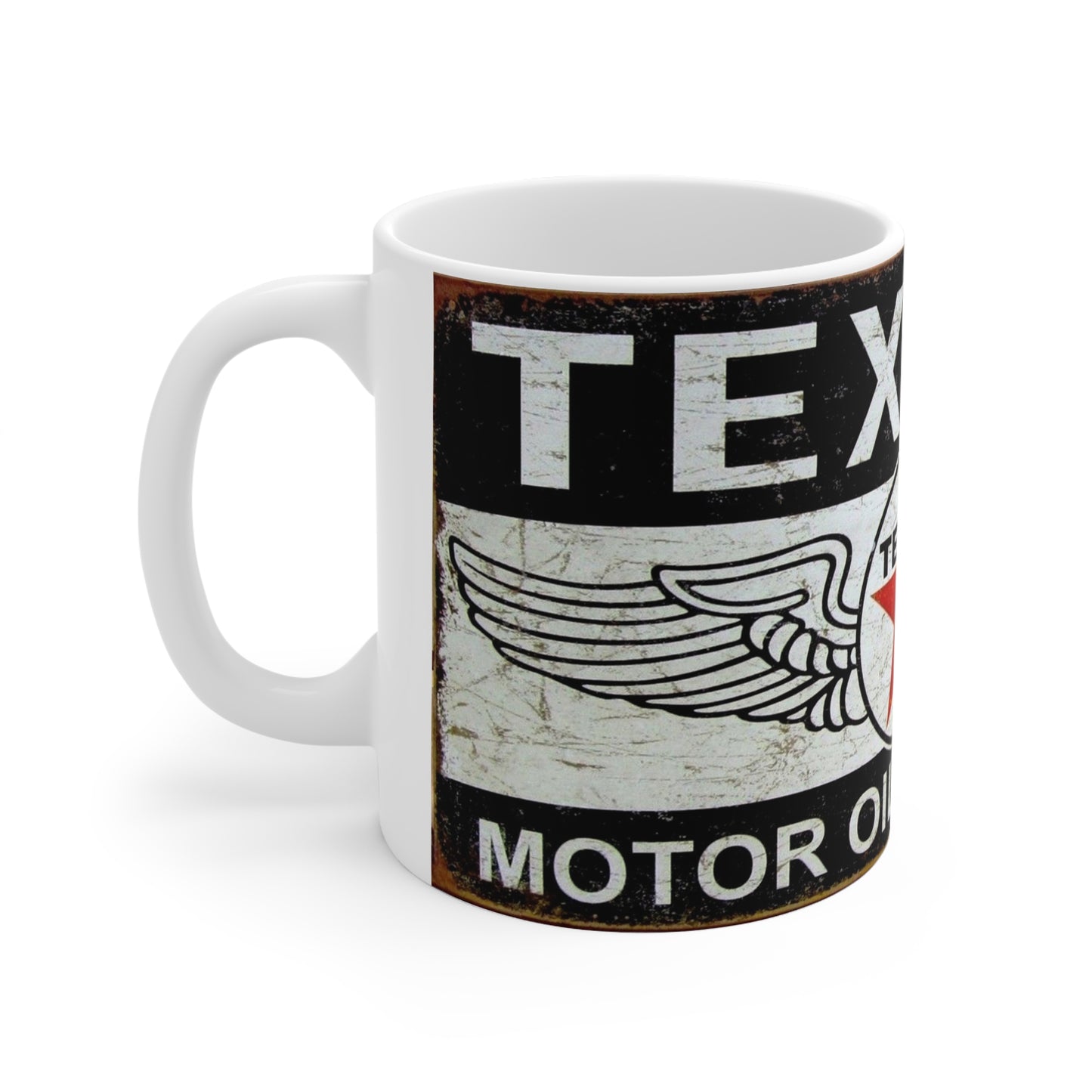 Vintage Texaco Ceramic Coffee Cups - Classic Oil Gas Design, 11oz & 15oz