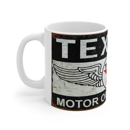Vintage Texaco Ceramic Coffee Cups - Classic Oil Gas Design, 11oz & 15oz
