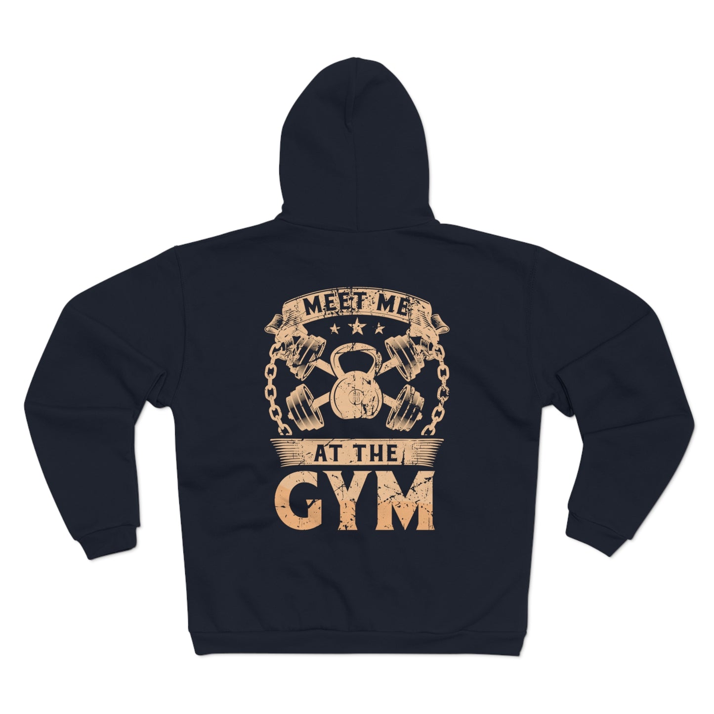 Unisex Gym Hoodie - "Meet Me at the Gym" Zip Sweatshirt for Fitness Enthusiasts