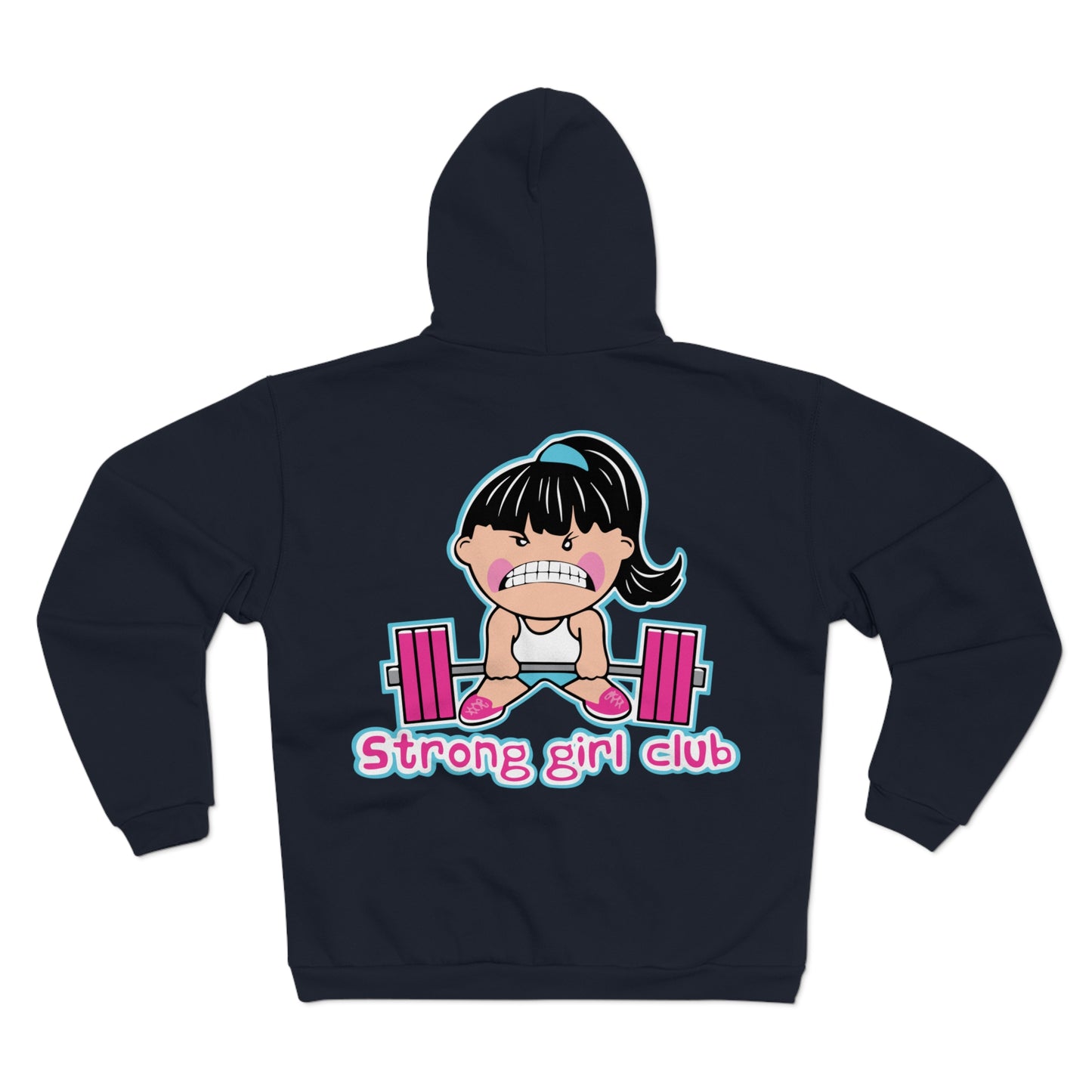 Strong Girl Club Unisex Hooded Zip Sweatshirt - Empowering Workout Hoodie