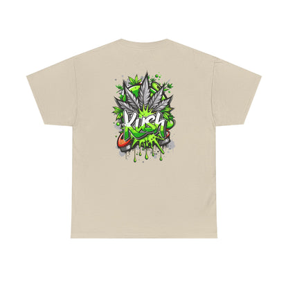 Kush Graffiti T-Shirt — Green Cannabis Leaf Street Art Tee