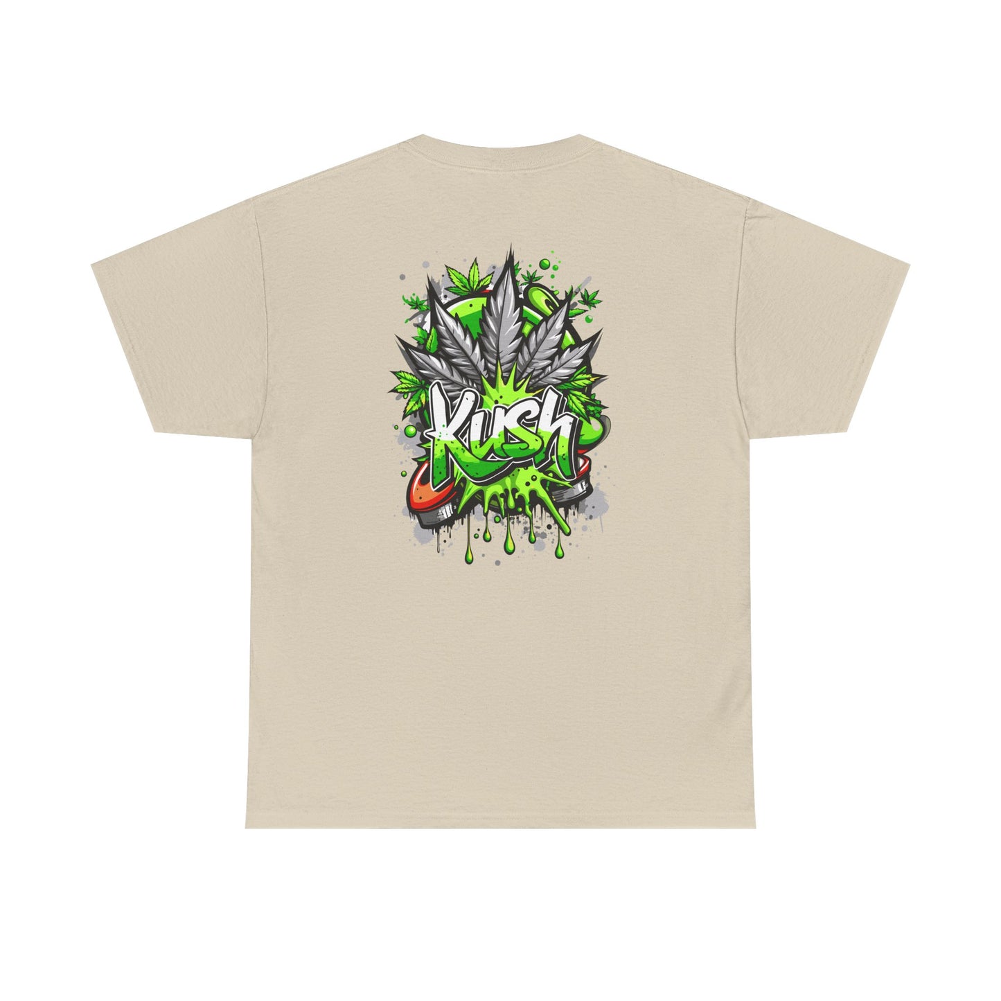Kush Graffiti T-Shirt — Green Cannabis Leaf Street Art Tee