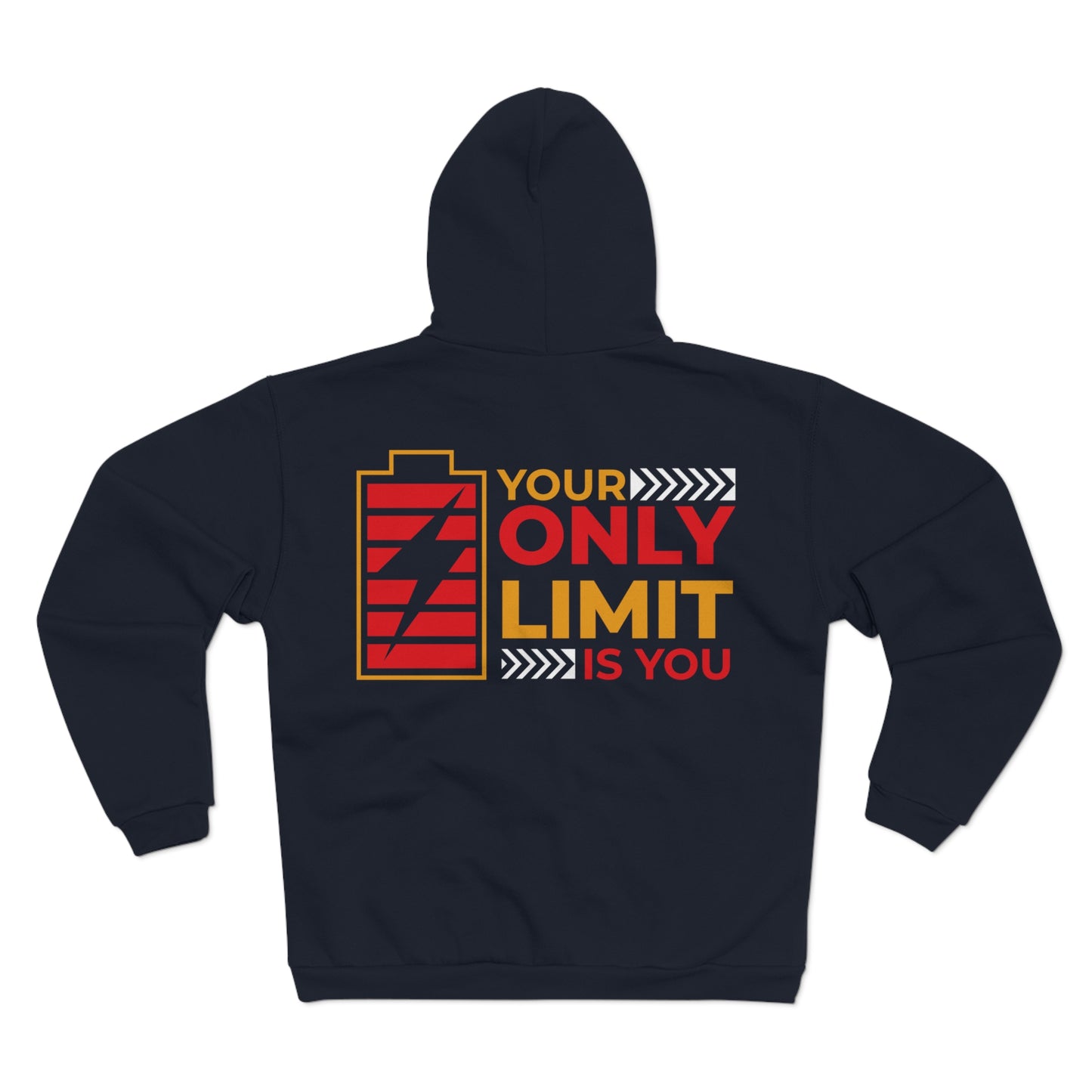 Motivational Zip Hooded Sweatshirt - "Your Only Limit Is You" - Unisex