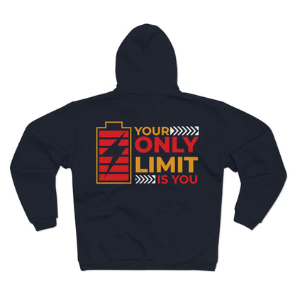 Motivational Zip Hooded Sweatshirt - "Your Only Limit Is You" - Unisex