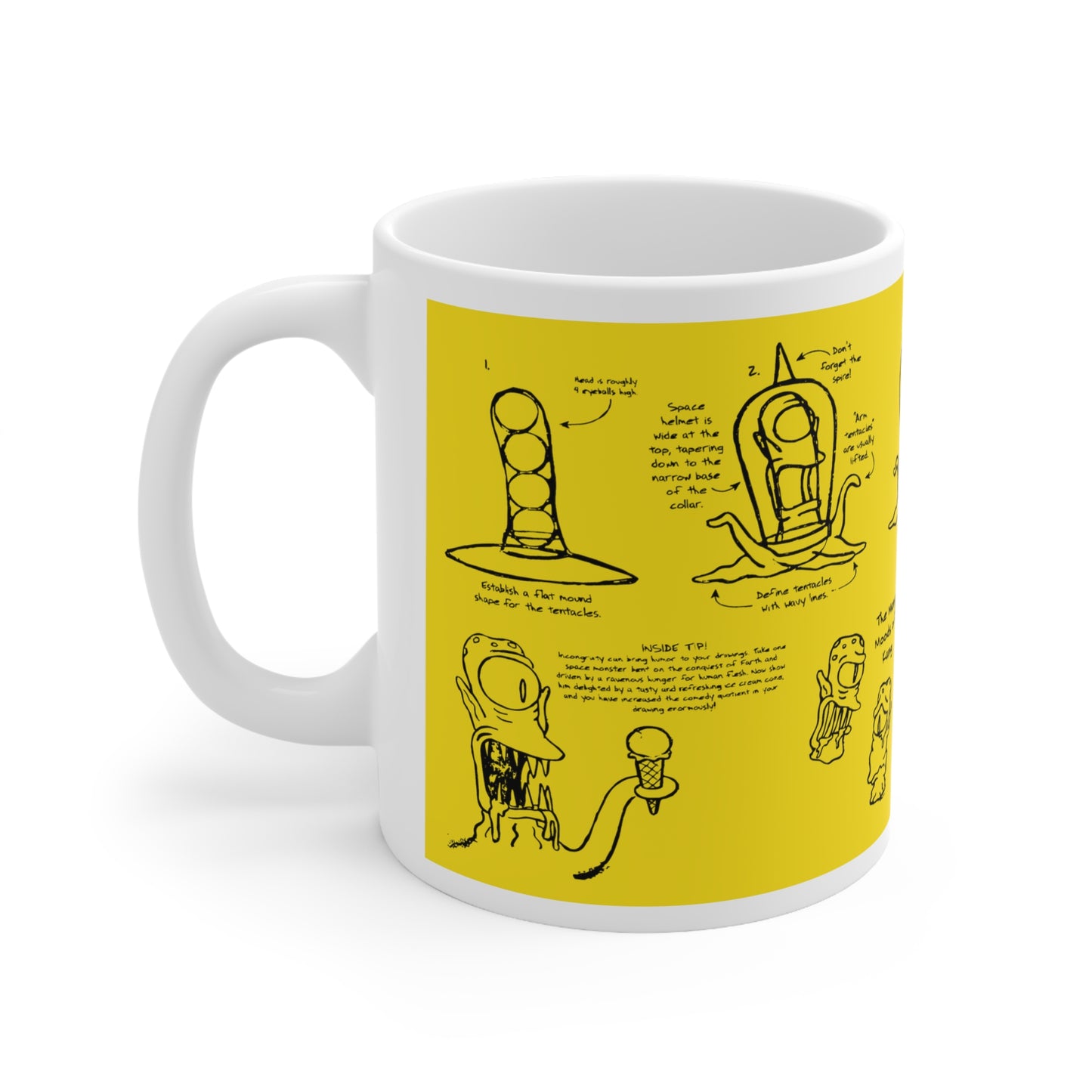 Whimsical Cartoon Ceramic Coffee Mug - Fun Kitchen Decor (11oz & 15oz)