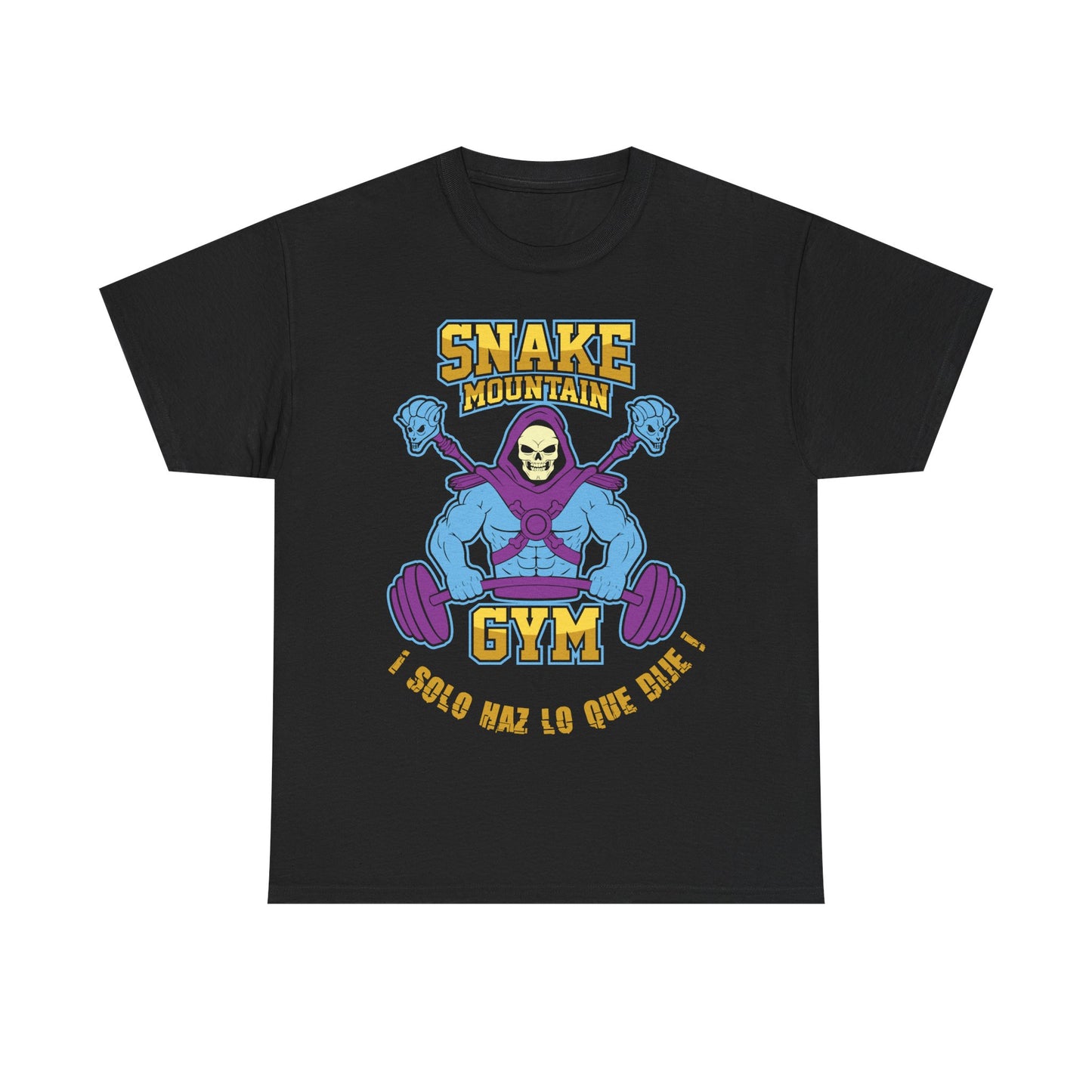 Unisex Heavy Cotton Tee - Snake Mountain Gym Graphic T-Shirt Black