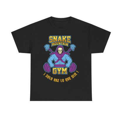 Unisex Heavy Cotton Tee - Snake Mountain Gym Graphic T-Shirt Black
