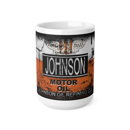 Vintage Johnson Oil Ceramic Coffee Mug | 11oz & 15oz