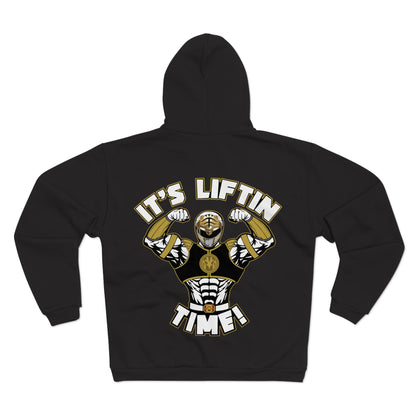 Unisex Hooded Zip Sweatshirt- "It's Liftin' Time!" Gym Motivation Hoodie
