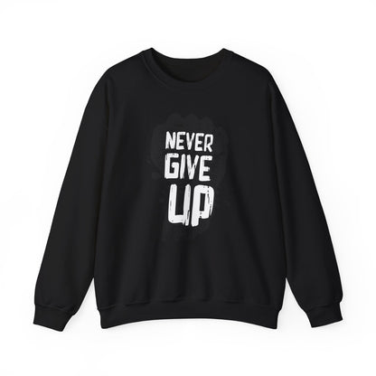 Inspirational Crewneck Sweatshirt - 'Never Give Up'