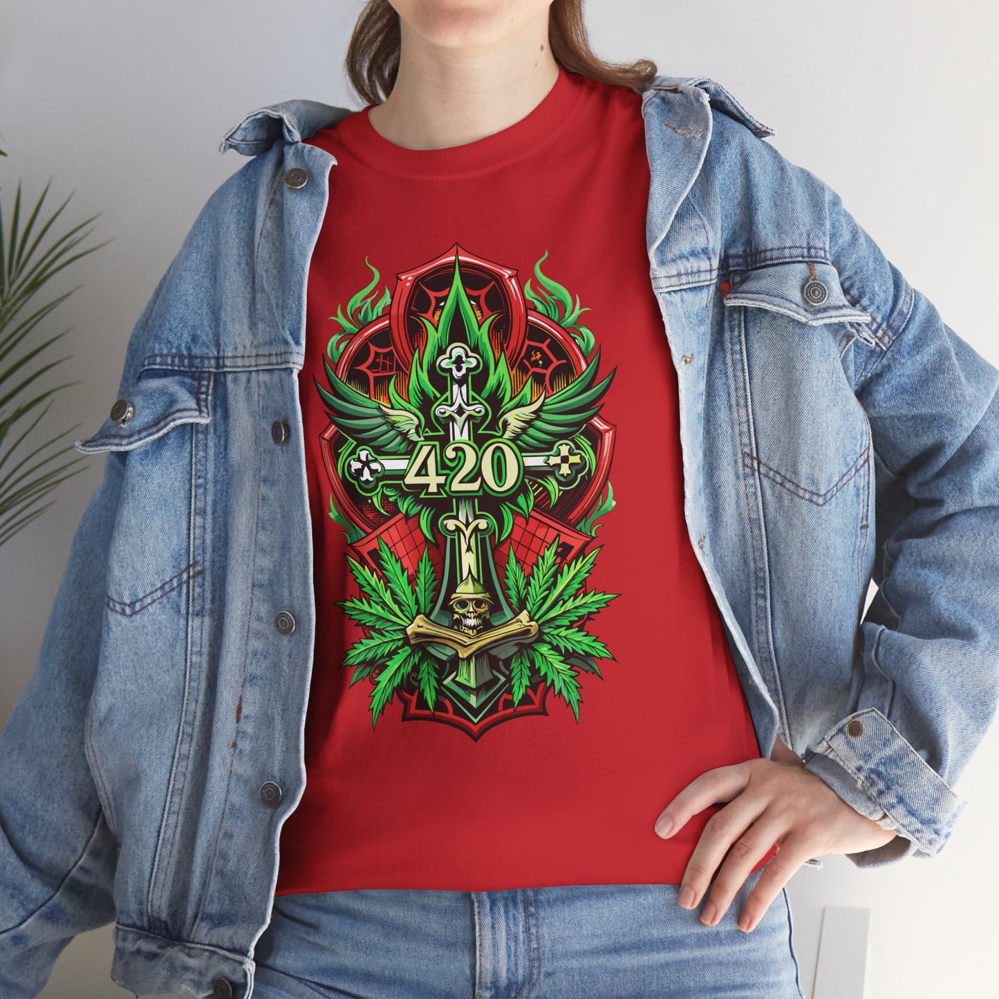 420 Cannabis Shield T-Shirt – Marijuana Leaf Stoner Graphic Tee