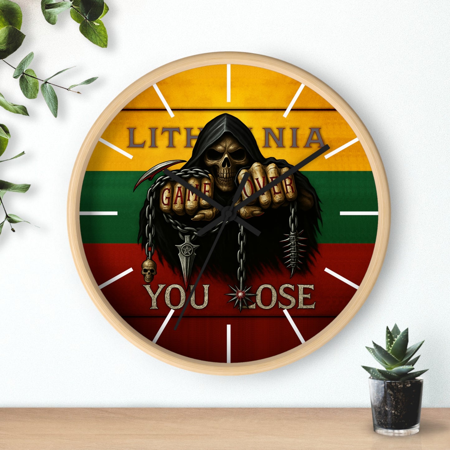 Lithuania Wall Clock Art "You lose"