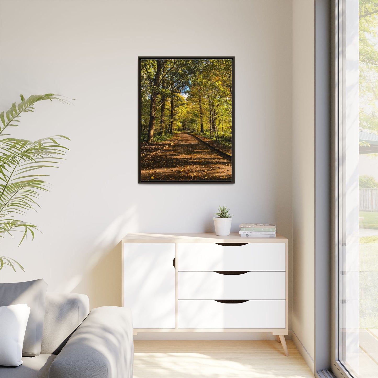 Listowel Town Park Autumn Matte Canvas, Framed (Multi-color)