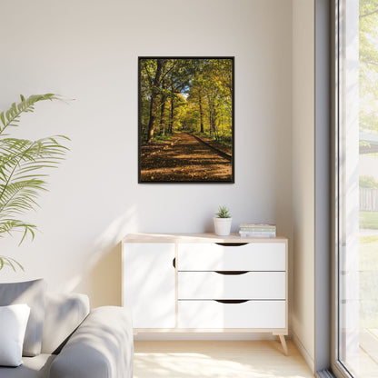Listowel Town Park Autumn Matte Canvas, Framed (Multi-color)