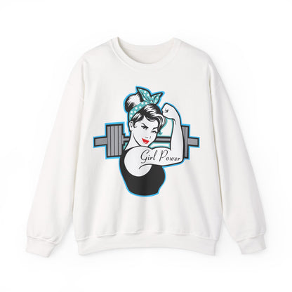 Girl Power Crewneck Sweatshirt - Unisex Heavy Blend™ White