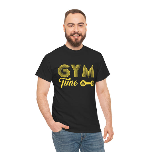 Gym Time Unisex Heavy Cotton Tee - Perfect for Fitness Lovers