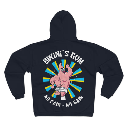 Funny Fitness Hoodie - 'Bikini's Gym - No Pain No Gain'