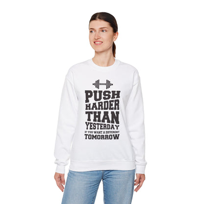 Push Harder Crewneck Sweatshirt - Motivational Fitness Apparel