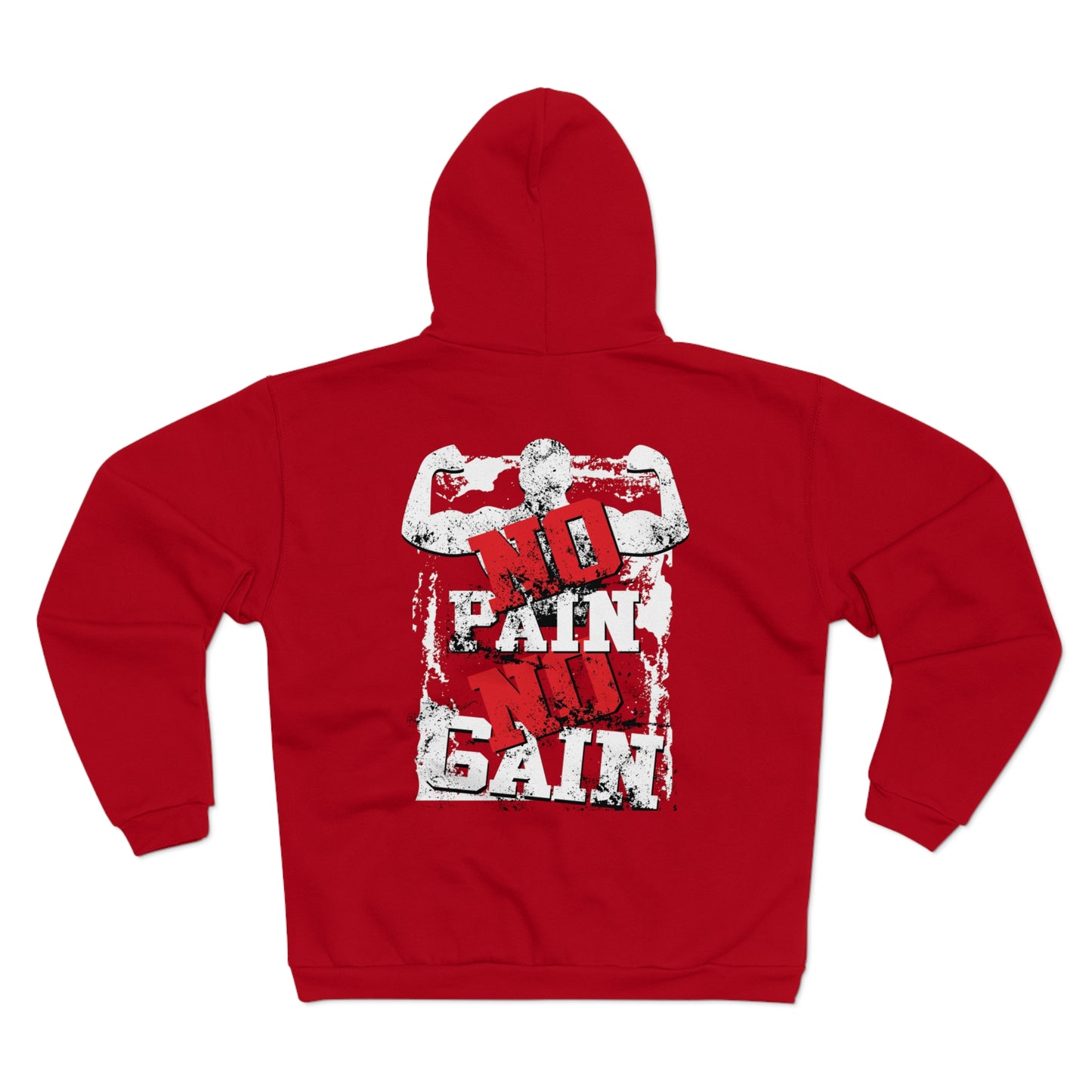 No Pain No Gain Unisex Hooded Zip Sweatshirt - Perfect for Gym Enthusiasts