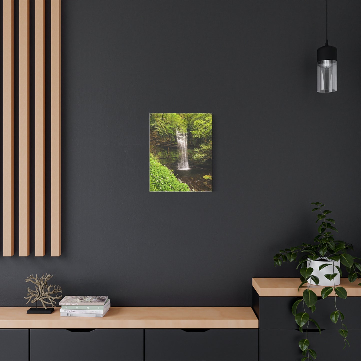 Glacer Waterfall Matte Canvas, Stretched, 1.25"