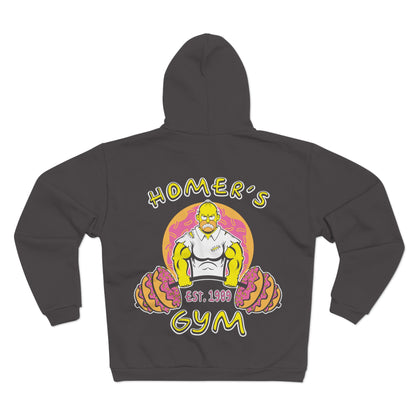 Homer's Gym Unisex Hooded Zip Sweatshirt