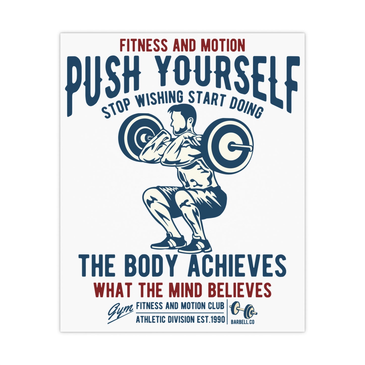 'Push Yourself' Graphic' Matte Posters