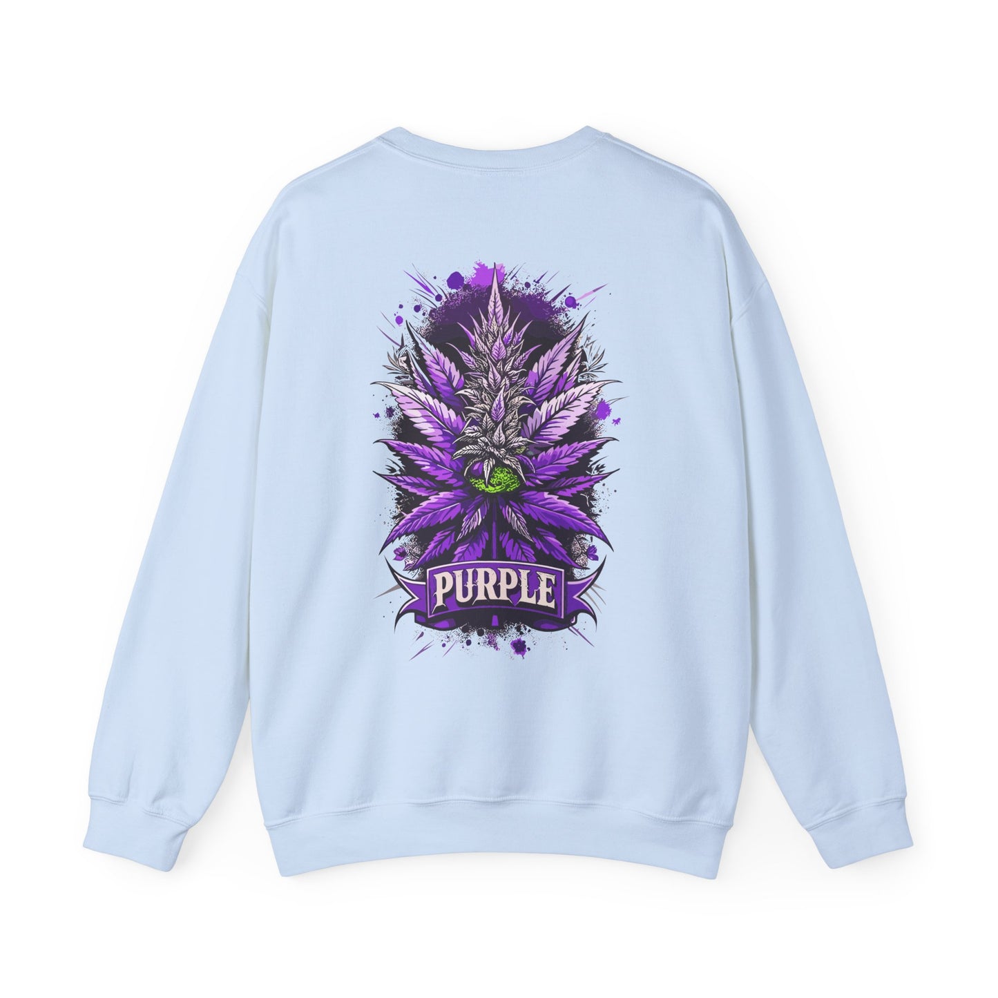 Purple Cannabis Bud Sweatshirt — Bold Psychedelic Marijuana Graphic