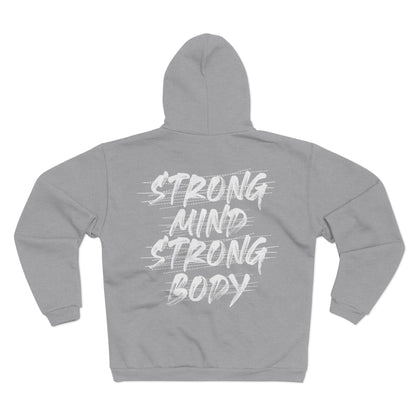 Strong Mind Strong Body Unisex Hooded Zip Sweatshirt - Motivational Fitness  Hoodie