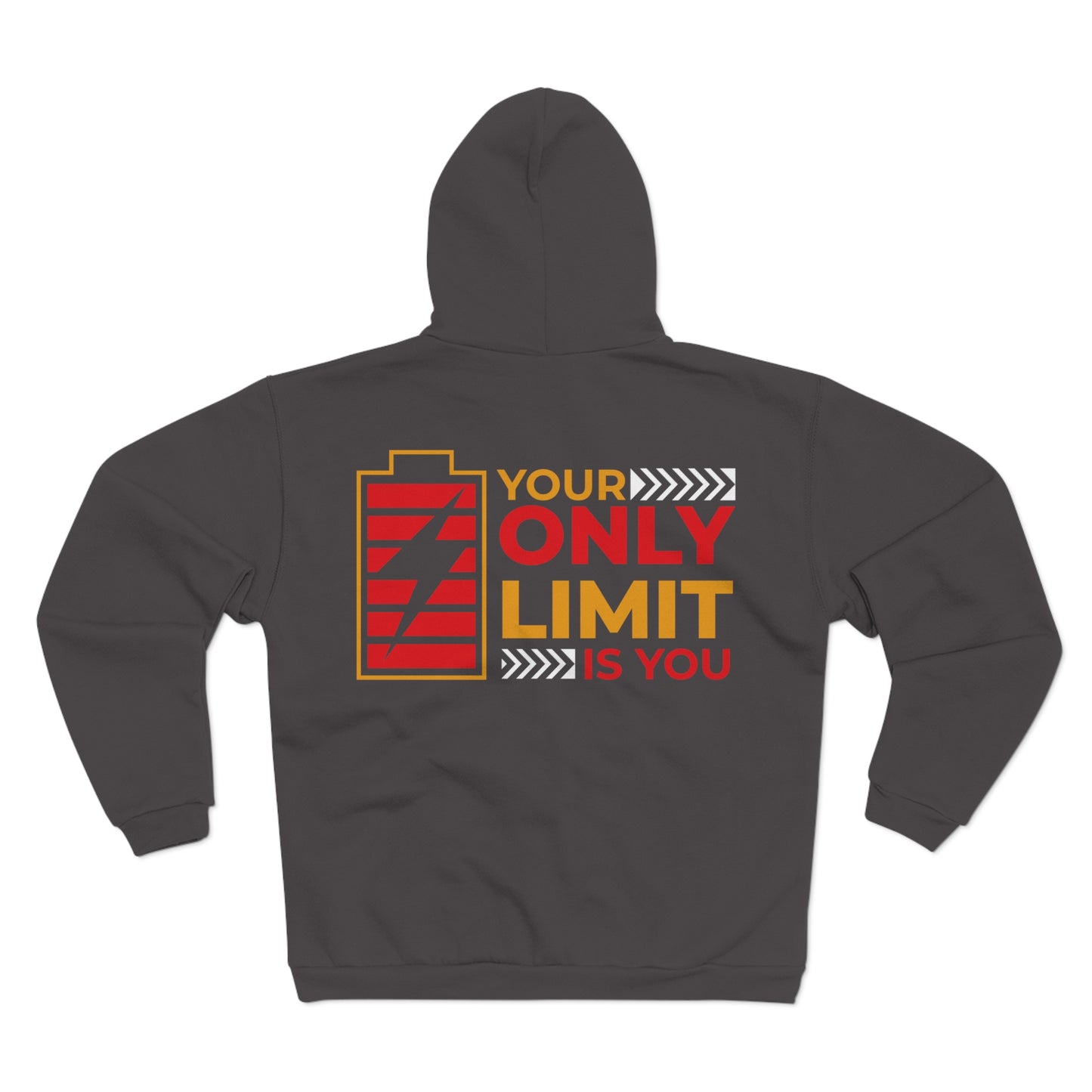 Motivational Zip Hooded Sweatshirt - "Your Only Limit Is You" - Unisex