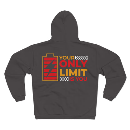 Motivational Zip Hooded Sweatshirt - "Your Only Limit Is You" - Unisex