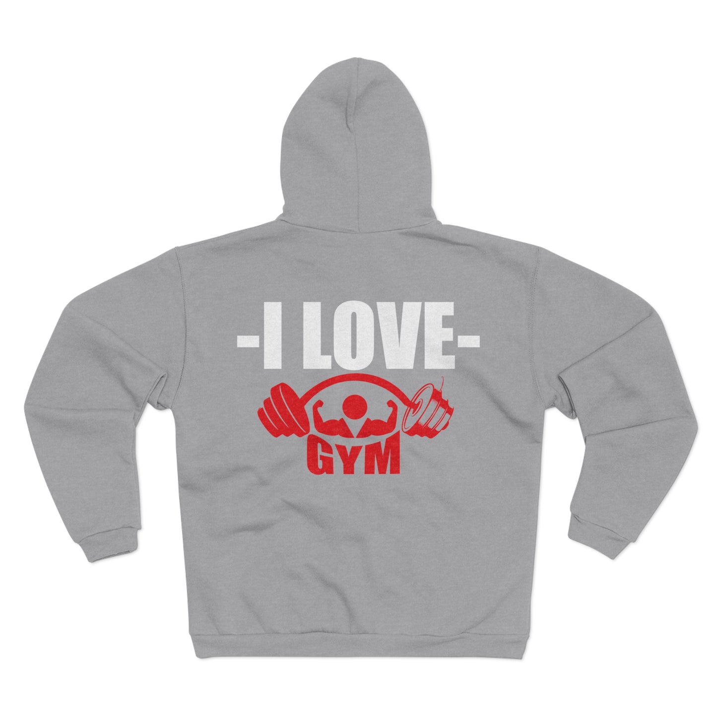 I Love Gym Unisex Hooded Zip Sweatshirt - Perfect for Fitness Lovers