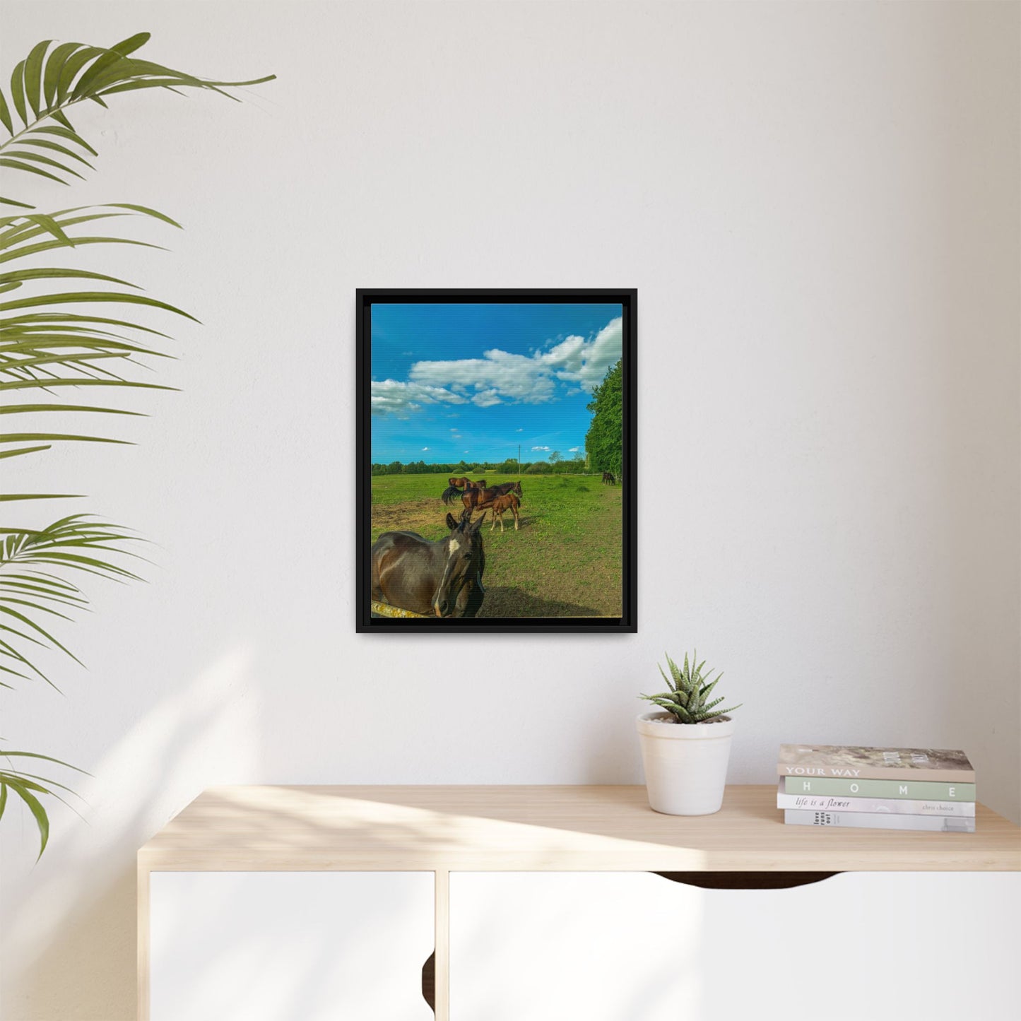 horses 2 Matte Canvas, Framed (Multi-color)