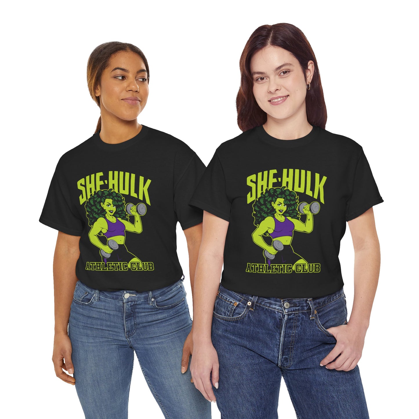 She-Hulk Athletic Club Unisex Heavy Cotton Tee - Empowering Fitness T-Shirt for Superhero Fans Black