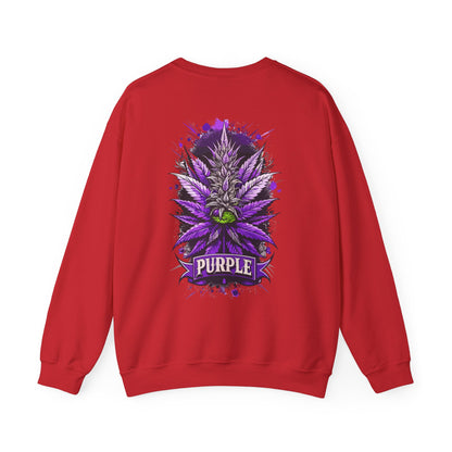 Purple Cannabis Bud Sweatshirt — Bold Psychedelic Marijuana Graphic