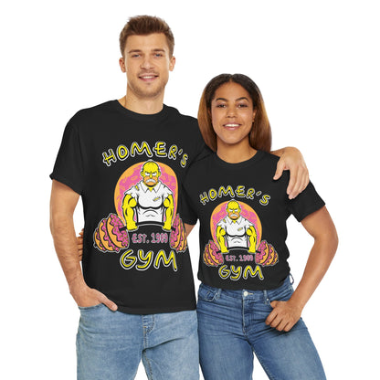 Homer Gym Black Unisex Heavy Cotton Tee