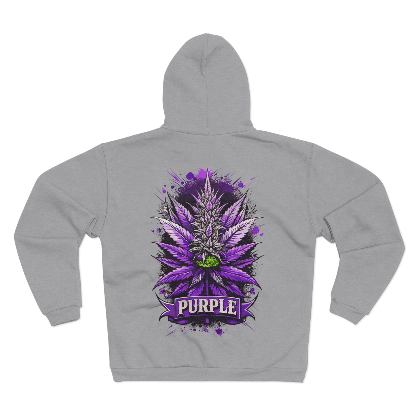 Purple Cannabis Bud Zip Hoodie — Bold Psychedelic Marijuana Graphic Zip